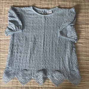 Zara Blue Lace Detail Blouse